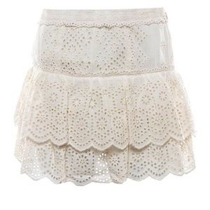 Loveshack Fancy Amy Skirt Ivory
